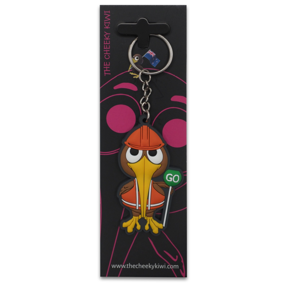 Roadworker Kiwi Key Chain